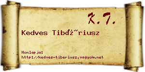 Kedves Tibériusz névjegykártya